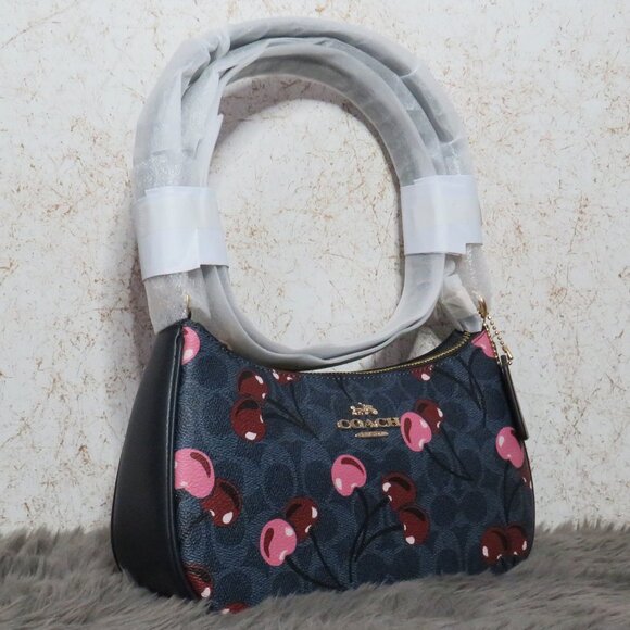 Coach Signature Cherry Teri Shoulder Bag (Denim) - Picture 2 of 6
